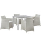 Junction Five PCS Outdoor Patio Dining Set, White, Aluminum, Poly Lumber