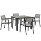 Maine Five PCS Outdoor Patio Dining Set, Grey, Poly Lumber, Aluminum
