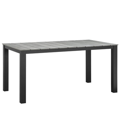 Junction Five PCS Outdoor Patio Dining Set, White, Fabric, Synthetic Rattan