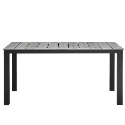 Junction 7 Piece Outdoor Patio Dining Set, Brown White Plastic