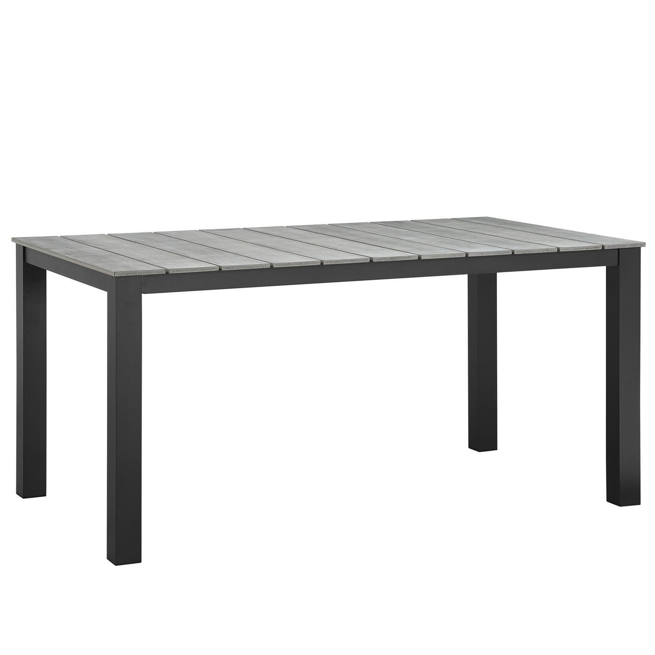 Maine 7 Piece Outdoor Patio Dining Set, Brown Grey Steel