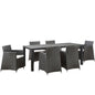 Junction 7 Piece Outdoor Patio Dining Set, Brown White, Plastic