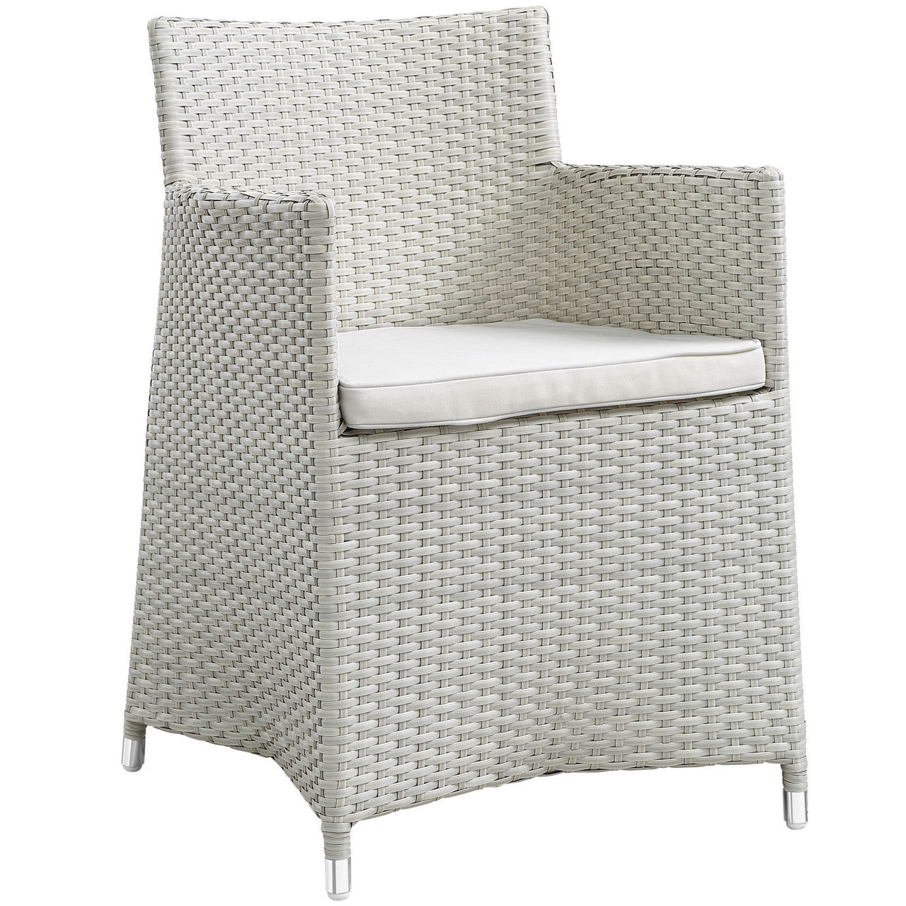 Junction 7 Piece Outdoor Patio Dining Set, Gray White, Plastic