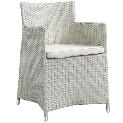 Junction 7 Piece Outdoor Patio Dining Set, Gray White, Plastic