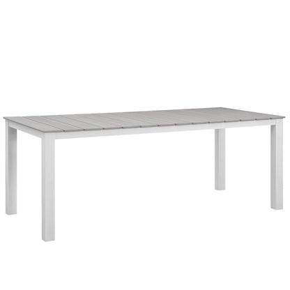 Junction 7 Piece Outdoor Patio Dining Set, Gray White, Plastic