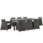 Junction 9 Piece Outdoor Patio Dining Set, Brown White Plastic
