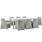 Junction 9 Piece Outdoor Patio Dining Set, Gray White Plastic