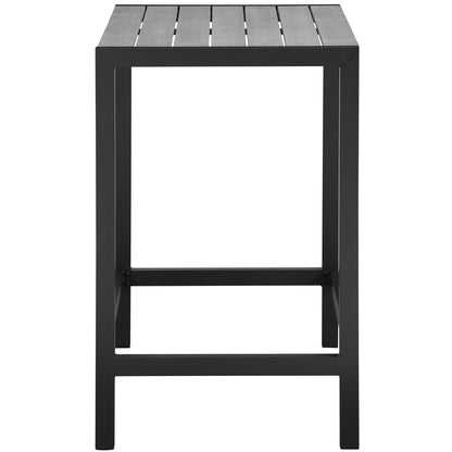 Maine 3 Piece Outdoor Patio Dining Set, Brown Grey, Steel