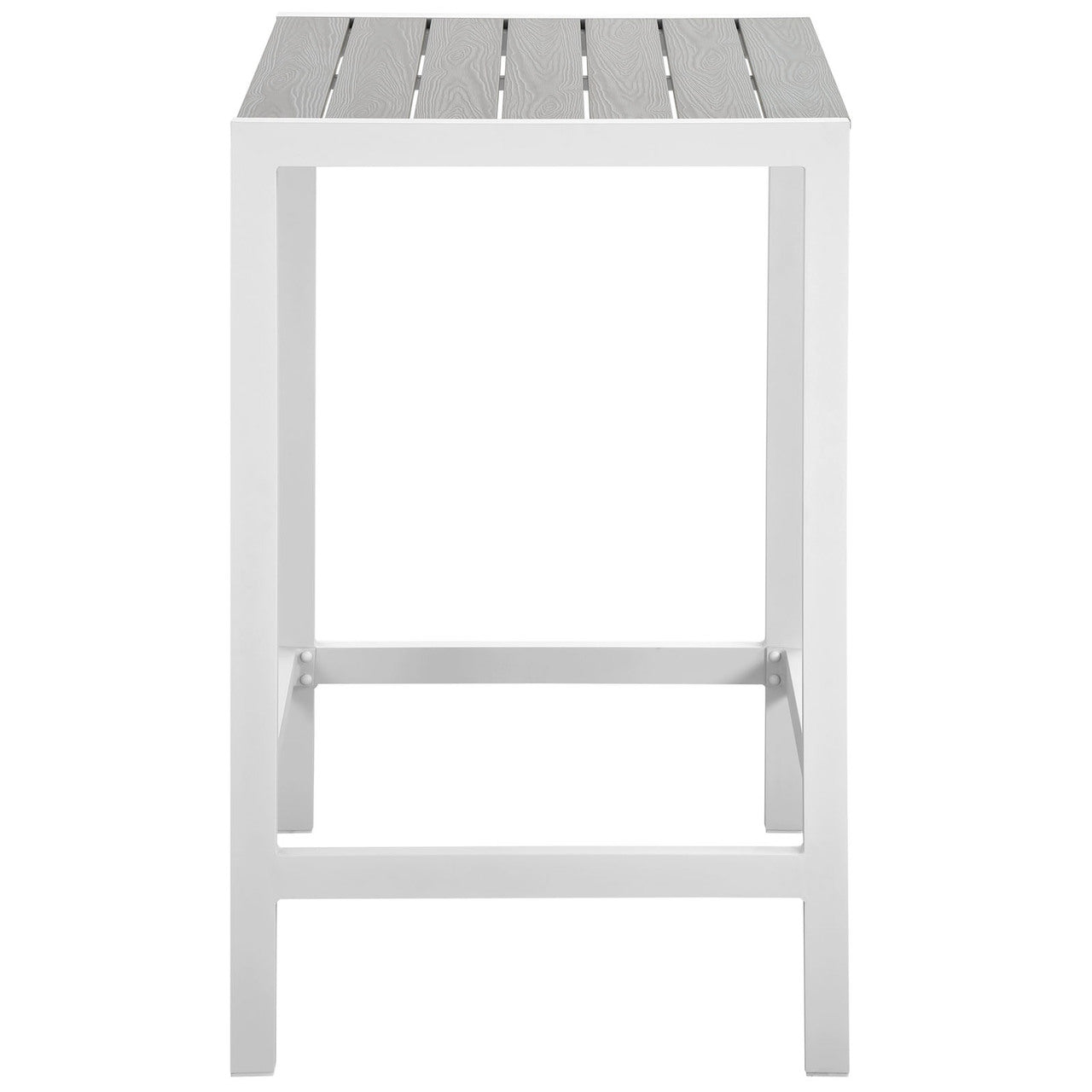 Maine 3 Piece Outdoor Patio Dining Set, White Light Grey, Steel