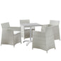 Junction 5 Piece Outdoor Patio Dining Set, Gray White Plastic
