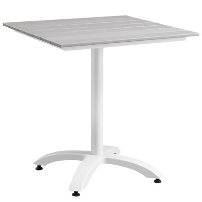 Maine 5 Piece Outdoor Patio Dining Set,  Steel White Light Grey