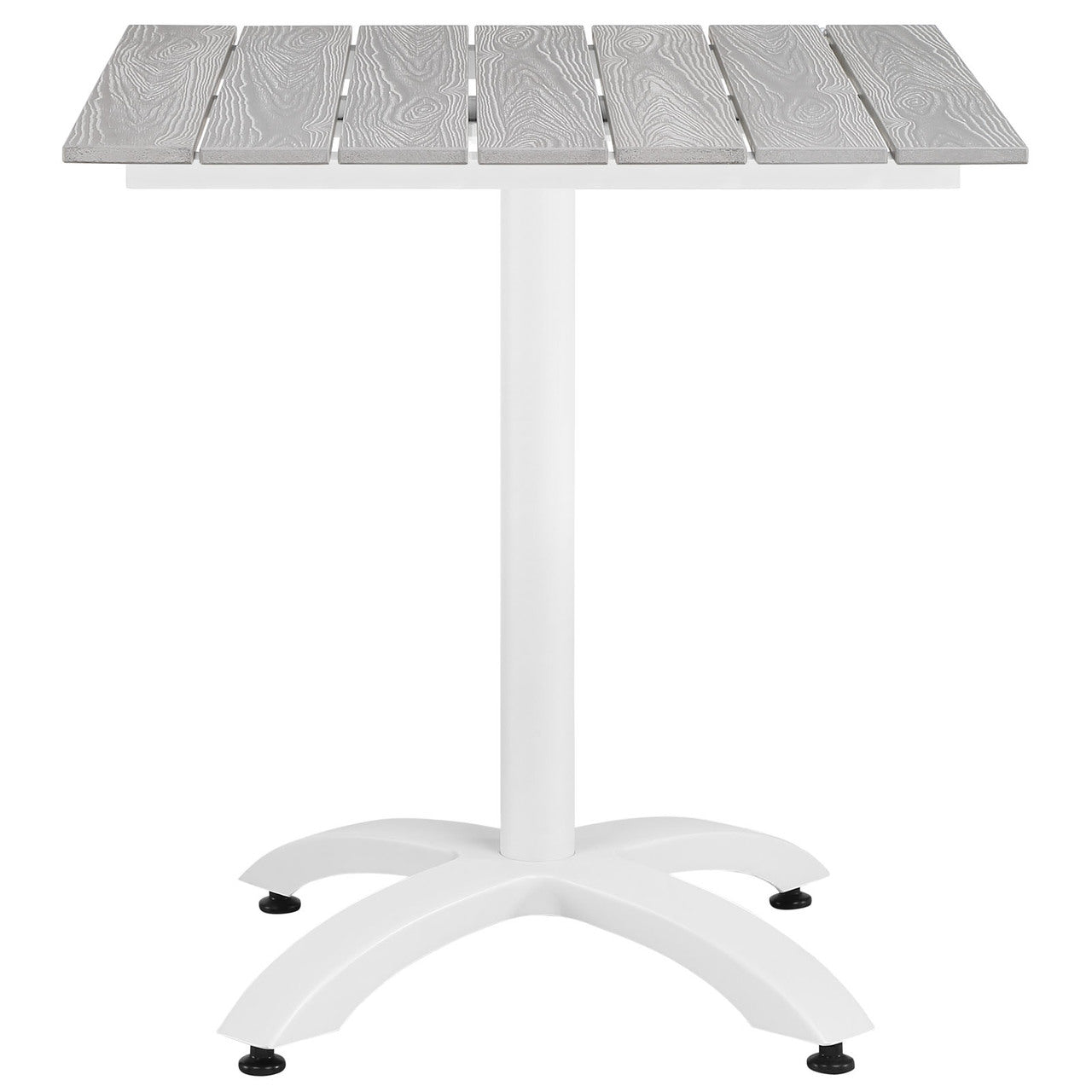 Maine 5 Piece Outdoor Patio Dining Set,  Steel White Light Grey