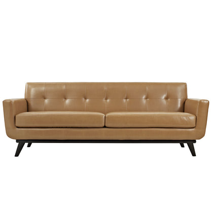 Engage 3 Piece Leather Living Room Set, Tan, Leather