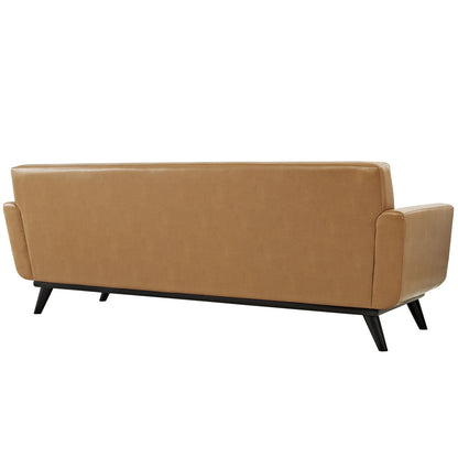 Engage 3 Piece Leather Living Room Set, Tan, Leather