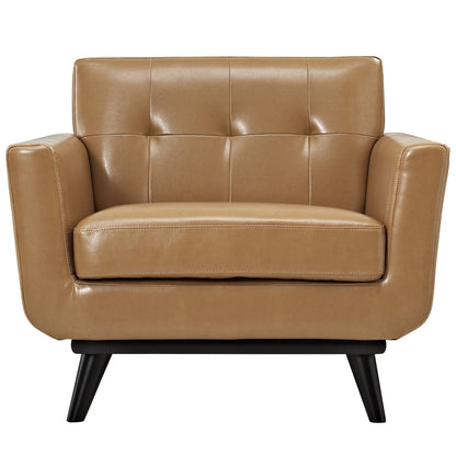 Engage 2 Piece Leather Living Room Set, Tan, Leather