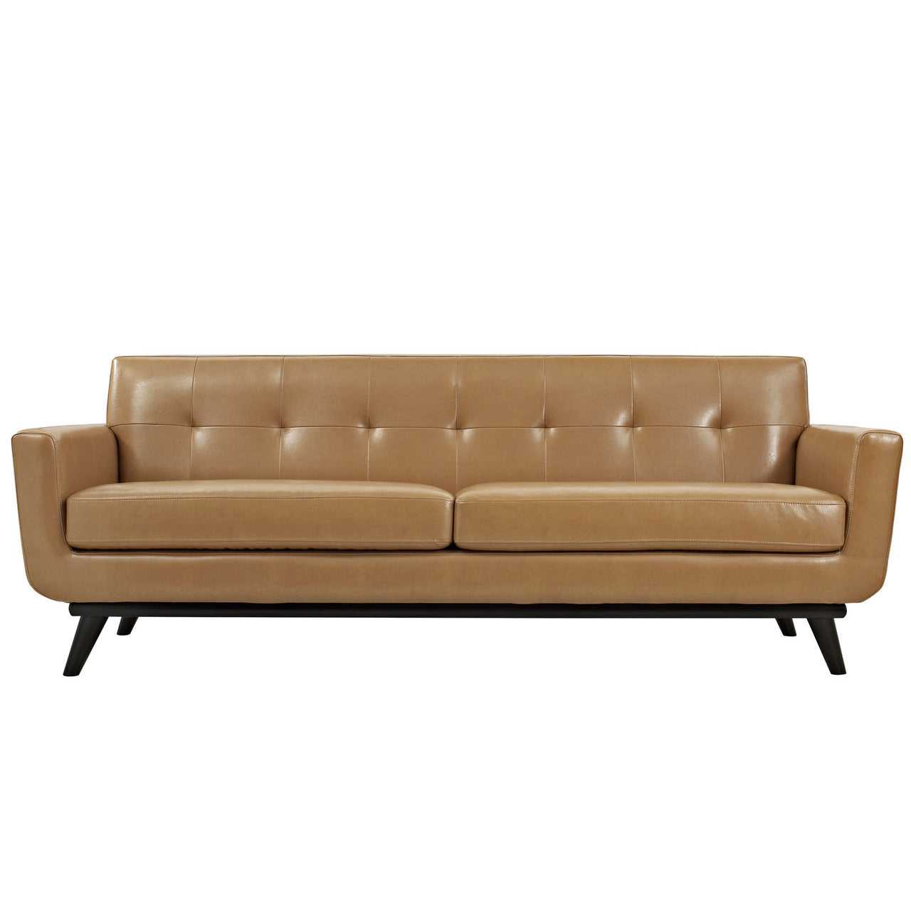 Engage 2 Piece Leather Living Room Set, Tan, Leather