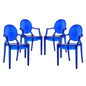 Casper Dining Armchairs Set of 4, Blue Plastic