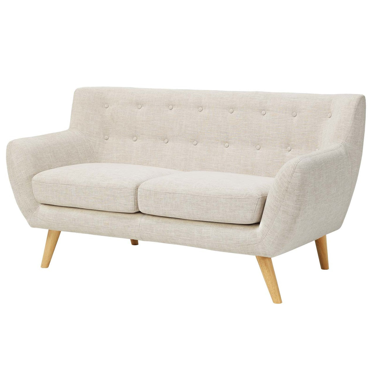 Remark 3 Piece Living Room Sofa and Loveseat and Armchair Set, Fabric, Beige 13294