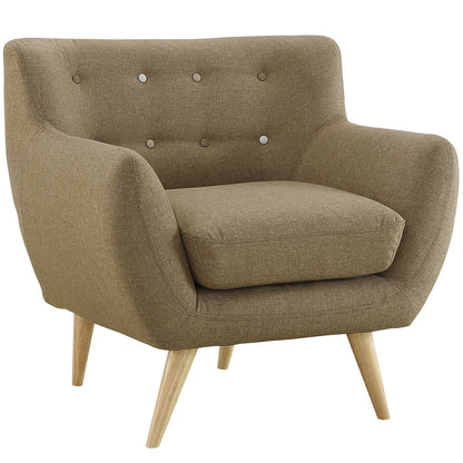 Remark Three PCS Living Room Set, Brown, Fabric, Plywood