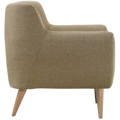 Remark Three PCS Living Room Set, Brown, Fabric, Plywood