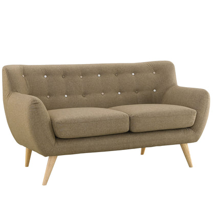 Remark Three PCS Living Room Set, Brown, Fabric, Plywood
