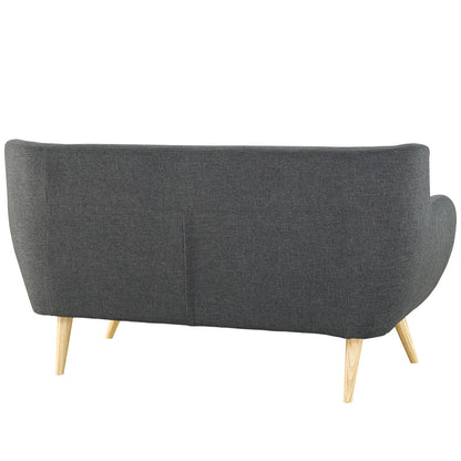 Remark Three PCS Living Room Set, Grey, Fabric, Plywood
