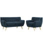 Remark 2 Piece Living Room Set, Navy Fabric
