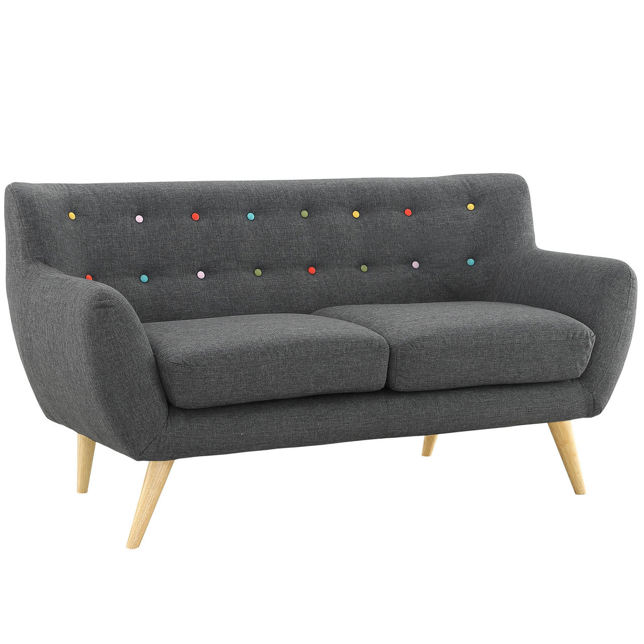 Remark Two PCS Living Room Set, Grey, Fabric, Plywood