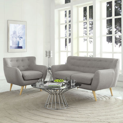 Remark Two PCS Living Room Set, Grey, Fabric, Plywood 1783