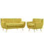 Remark Two PCS Living Room Set, Yellow, Fabric, Plywood