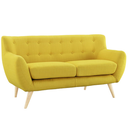 Remark Two PCS Living Room Set, Yellow, Fabric, Plywood