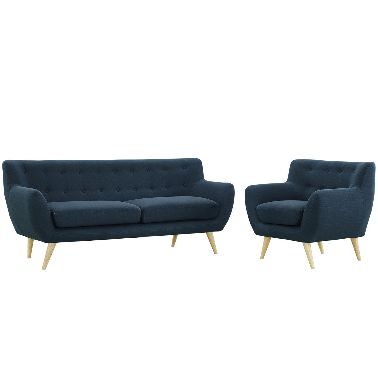 Remark Two PCS Living Room Set, Navy, Fabric, Plywood