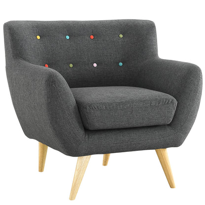 Remark Two PCS Living Room Set, Grey, Plywood, Fabric