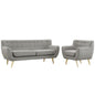 Remark Two PCS Living Room Set, Grey, Plywood, Fabric 1784