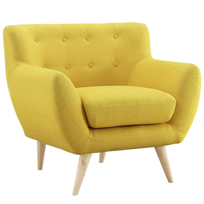 Remark Two PCS Living Room Set, Yellow, Fabric, Plywood 1784