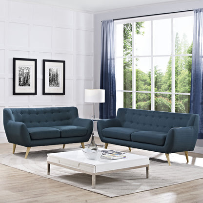 Remark Two PCS Living Room Set, Navy, Fabric, Plywood 1785