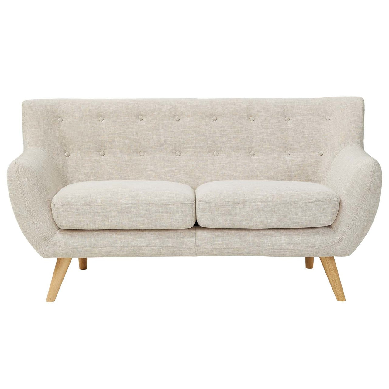 Remark 2 Piece Living Room Sofa and Loveseat Set, Fabric, Beige 13298