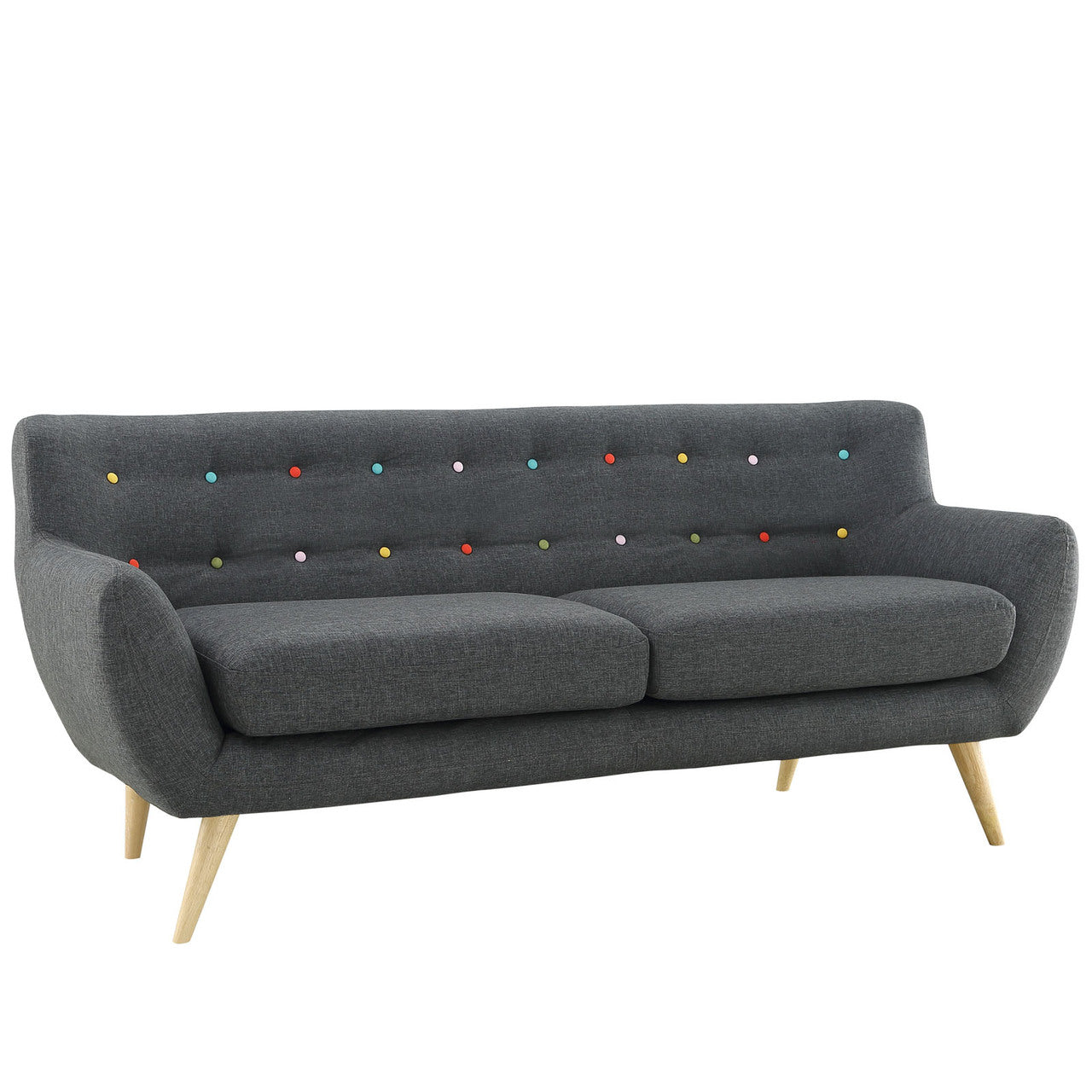 Remark Two PCS Living Room Set, Grey, Fabric, Plywood 1785