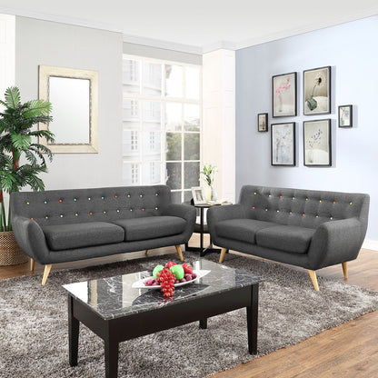 Remark Two PCS Living Room Set, Grey, Fabric, Plywood 1785