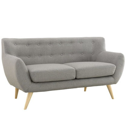Remark Sofa and Loveseat, Grey, Fabric 9669