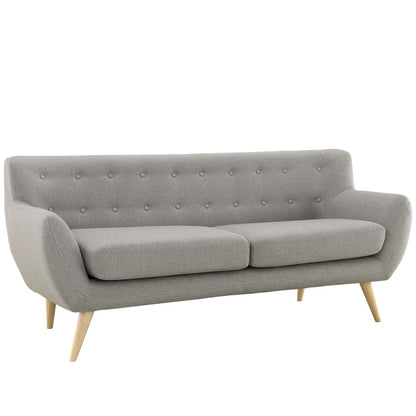 Remark Sofa and Loveseat, Grey, Fabric 9669