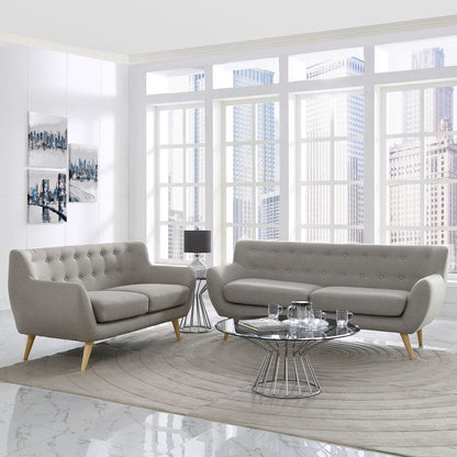 Remark Sofa and Loveseat, Grey, Fabric 9669
