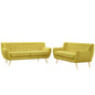 Remark Two PCS Living Room Set, Yellow, Fabric, Plywood 1785