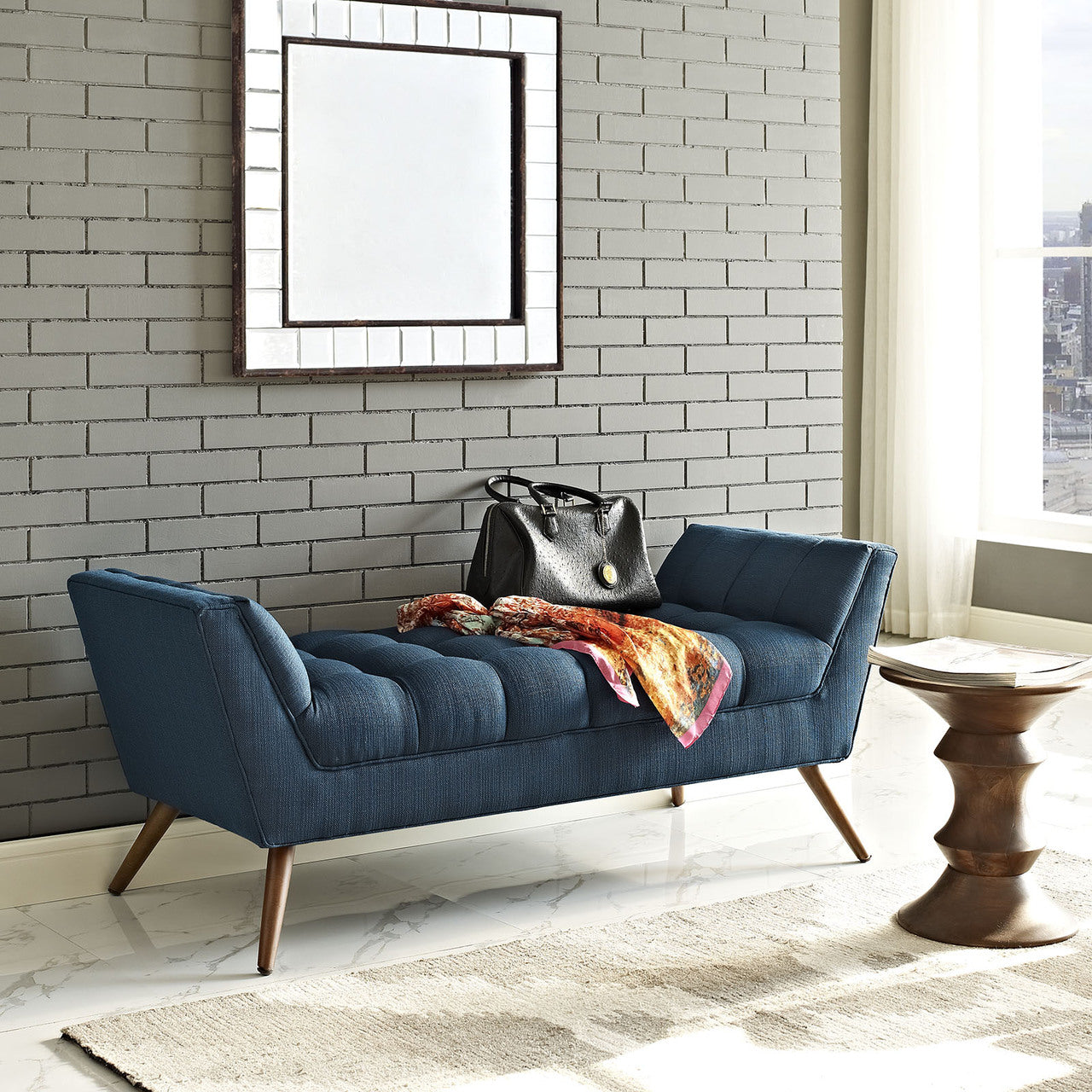 Response Medium Fabric Bench, Navy, Fabric