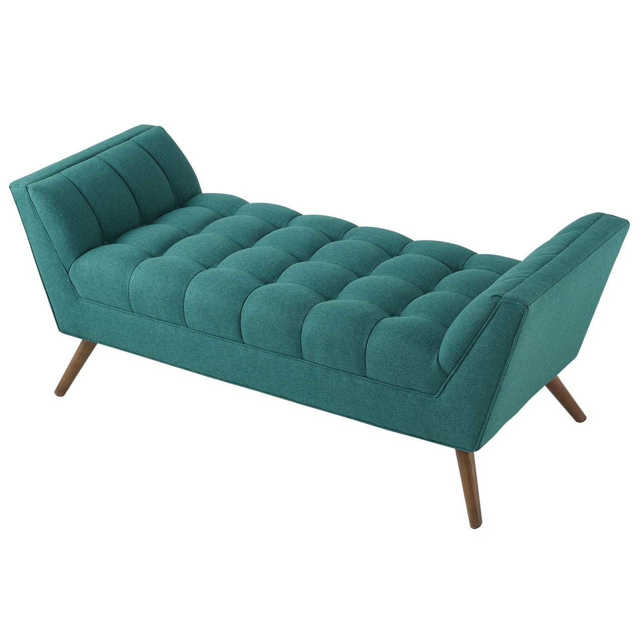 Response Medium Upholstered Fabric Bench, Fabric, Aqua Blue 13307