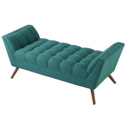 Response Medium Upholstered Fabric Bench, Fabric, Aqua Blue 13307