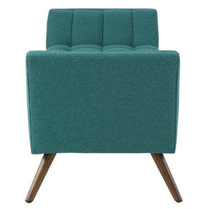 Response Medium Upholstered Fabric Bench, Fabric, Aqua Blue 13307