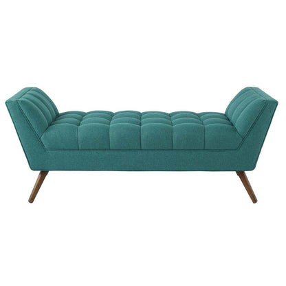 Response Medium Upholstered Fabric Bench, Fabric, Aqua Blue 13307