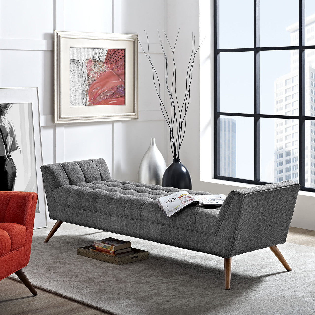 Response Fabric Bench , Grey, Fabric
