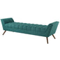 Response Upholstered Fabric Bench, Fabric, Aqua Blue 13309